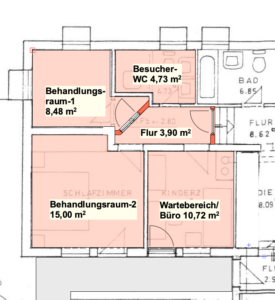 Plan der Praxisräume Schlossheide 20 Geisenheim